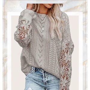 Elegant Lace Knit Sweater